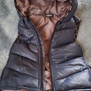 Bark Navy DKNY Toddler Hooded Puff Vest.